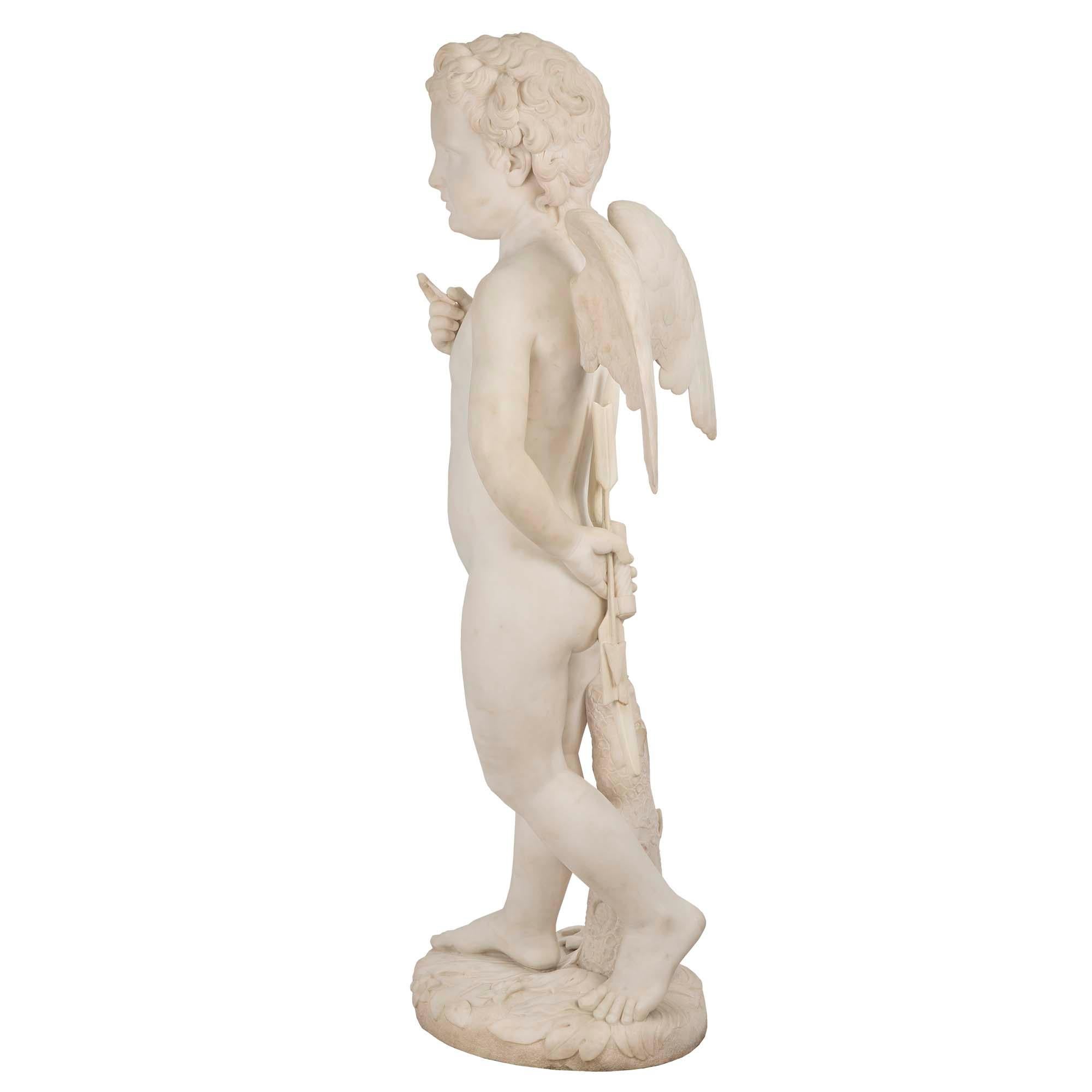 American 19th Century White Carrara Sculpture, Signed Chauncey Bradley Ives For Sale