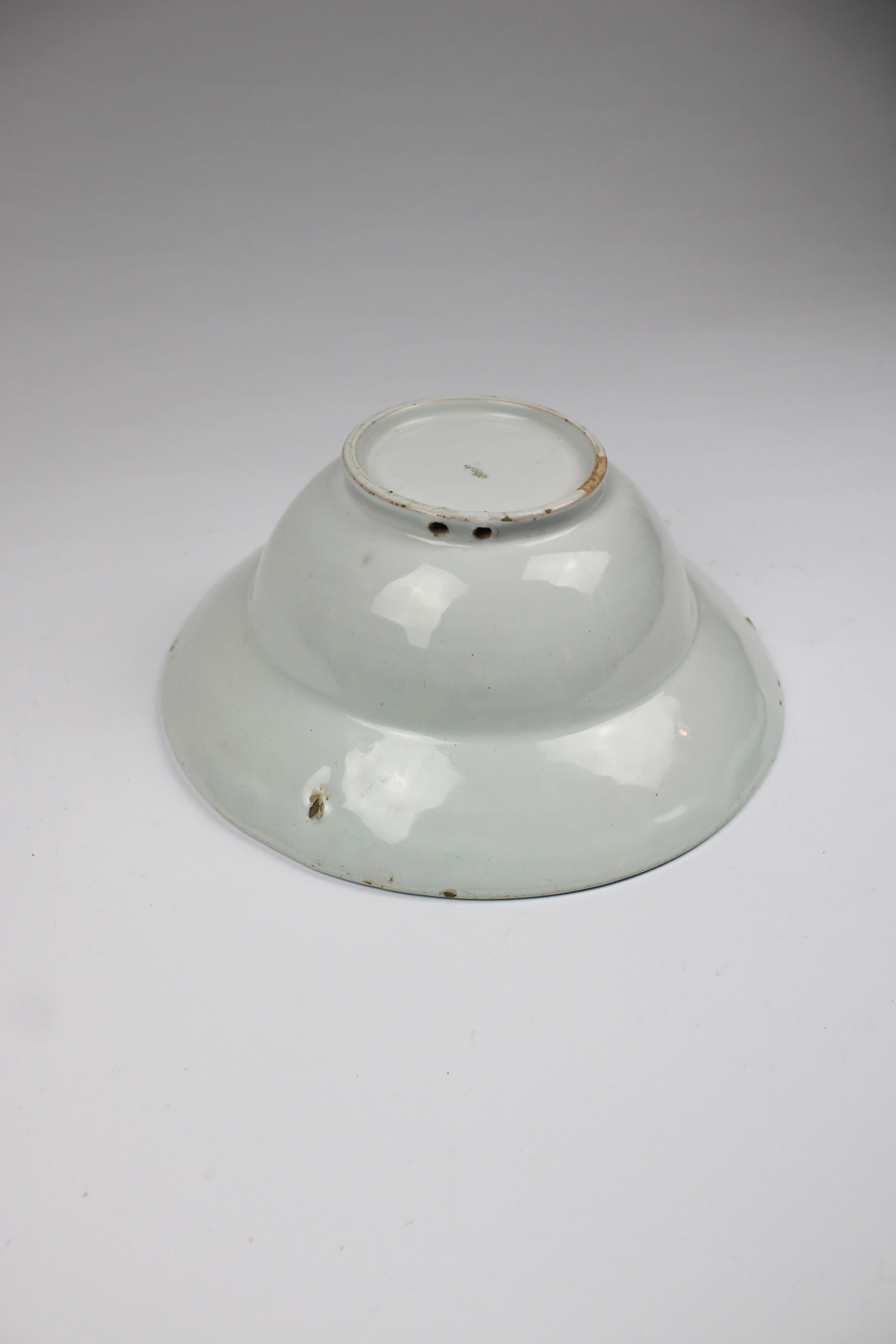 Porcelain 19th Century White Delft Shavingbowl Glazed Earthware The Netherlands For Sale