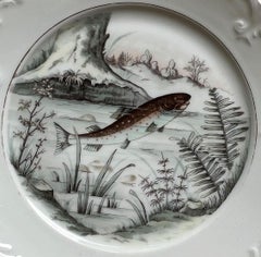 19th Century White Fish Plate