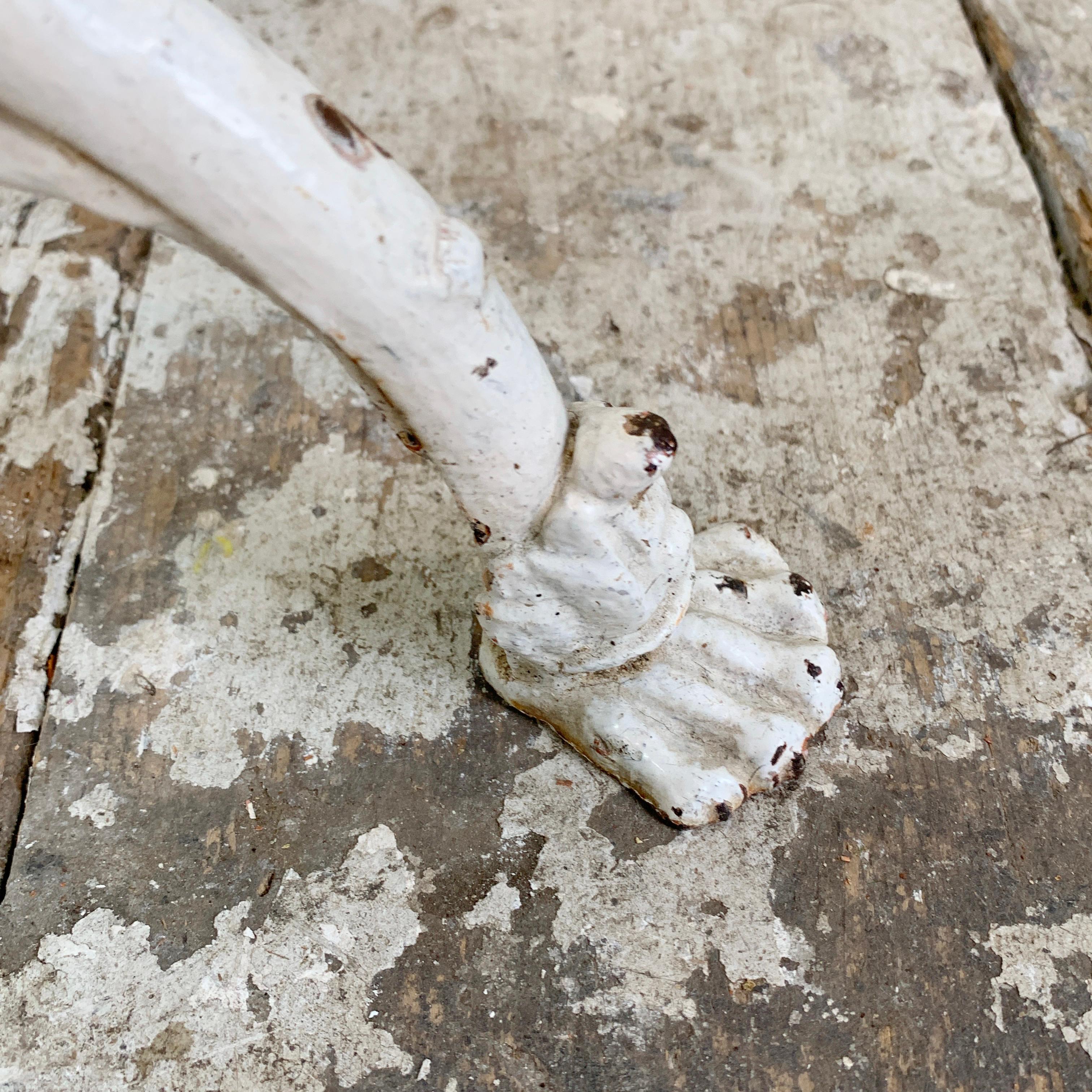 Weißer Löwenpfoten-Arras-Orangeriestuhl aus dem 19. im Angebot 2