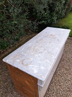 19th century white marble bakery counter