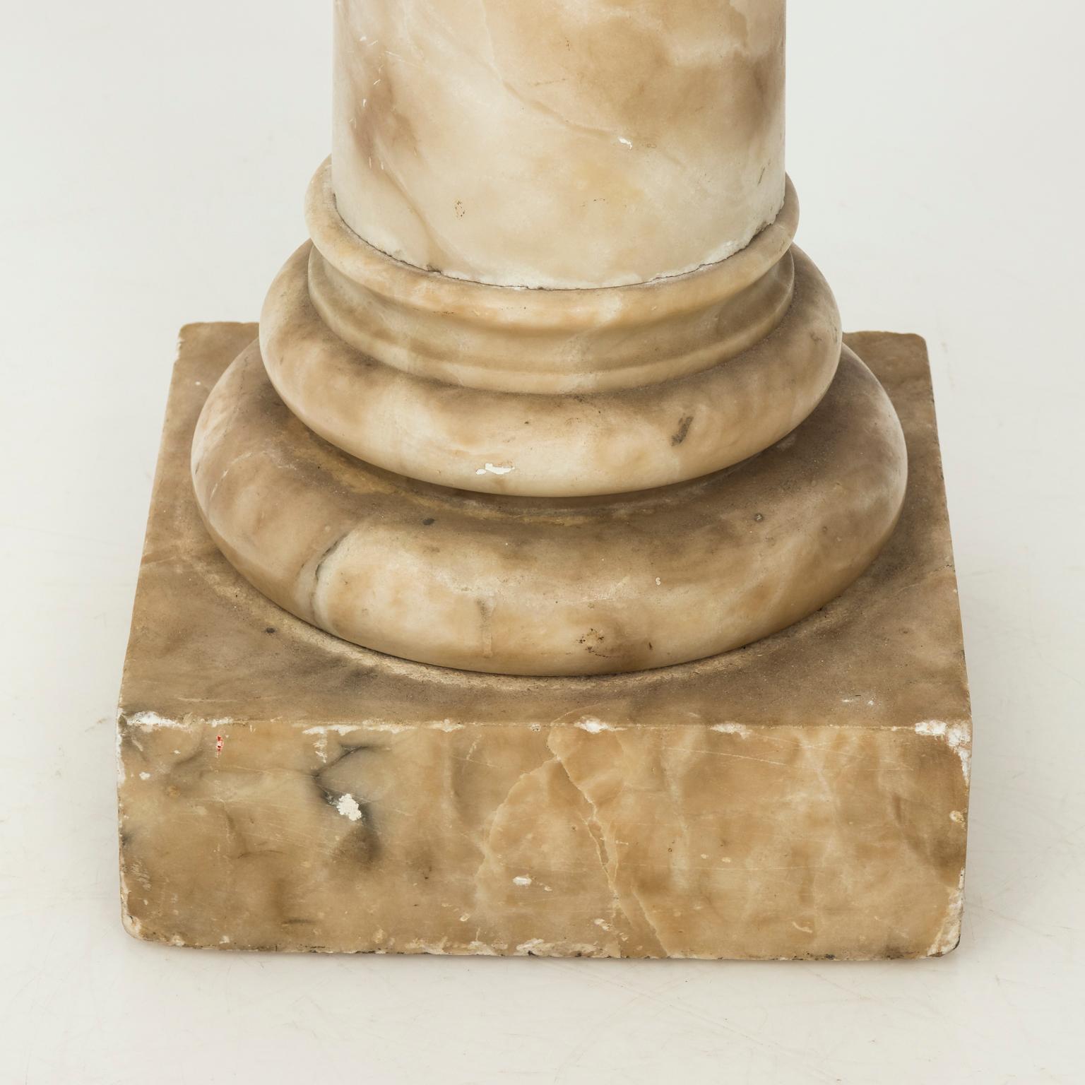 19th Century White Marble Column Pedestal Stand 5