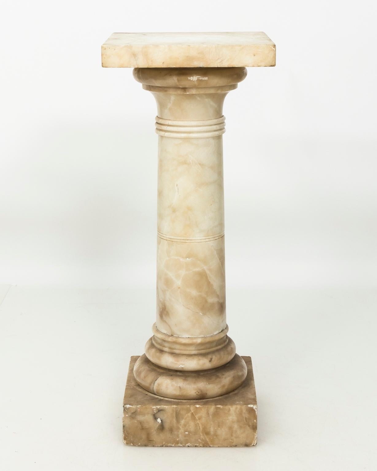 19th Century White Marble Column Pedestal Stand 4