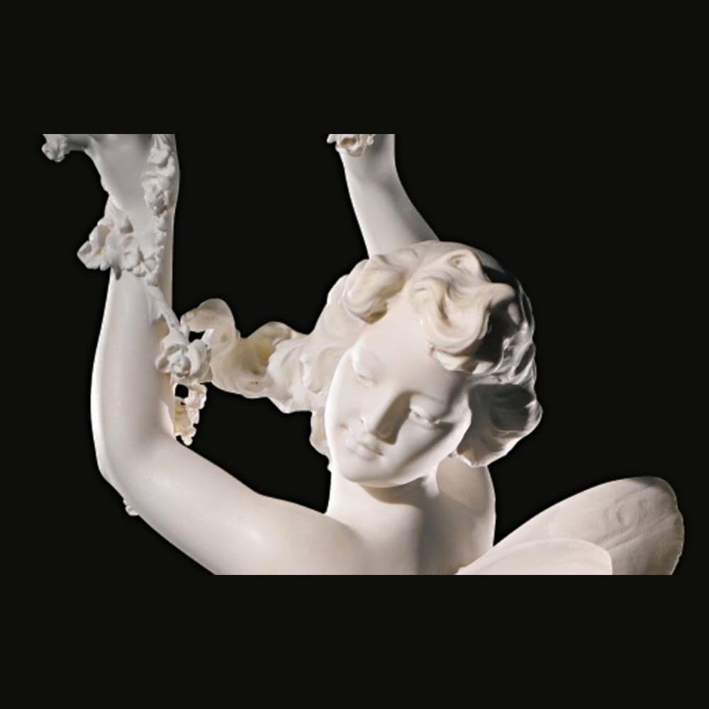 19th Century Italian White Marble Figure of a Nude Beauty with Putti