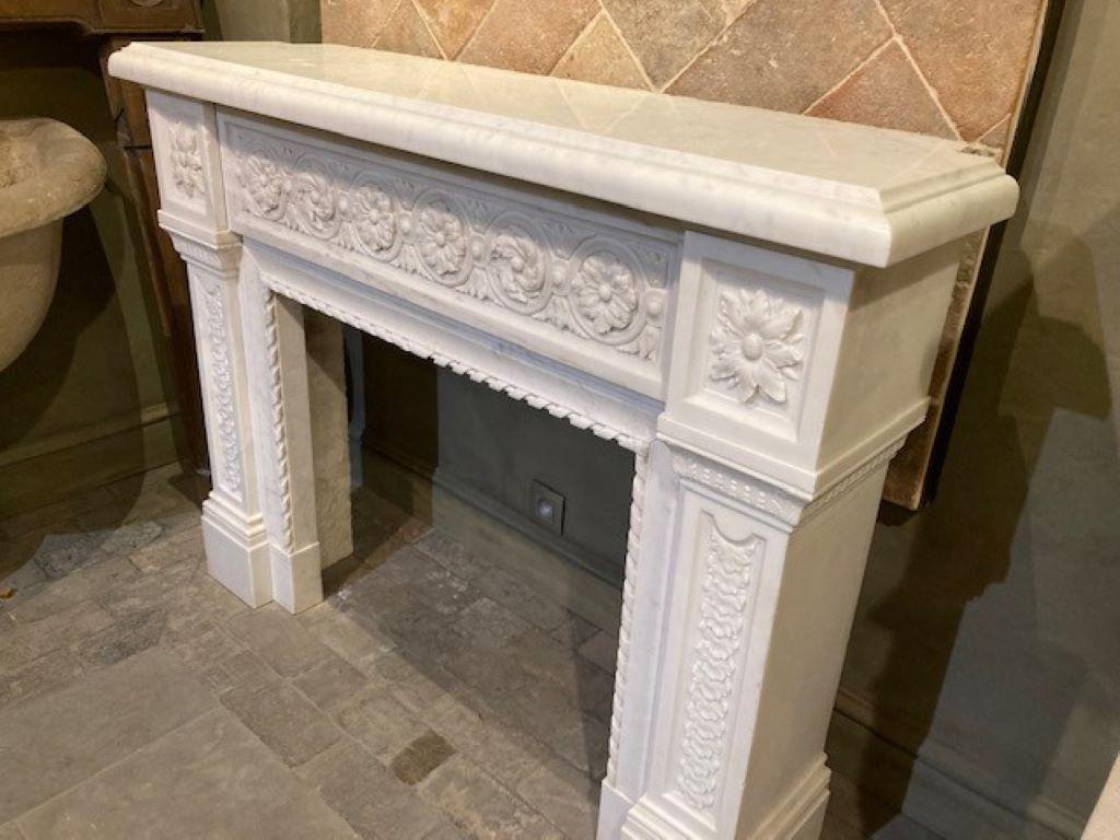 Other 19th Century White Marble Fireplace For Sale