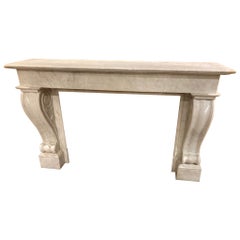 19th Century White Marble Fireplace Mantel