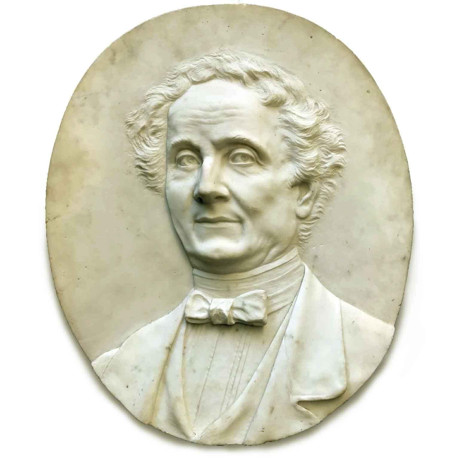 19th Century White Marble Italian Lawyer Portrait Relief For Sale 2