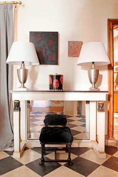 19th Century White Painted and Parcel Gilt French Empire Style Console Table