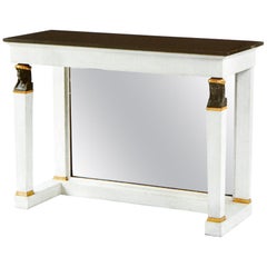 19th Century White Painted and Parcel Gilt French Empire Style Console Table