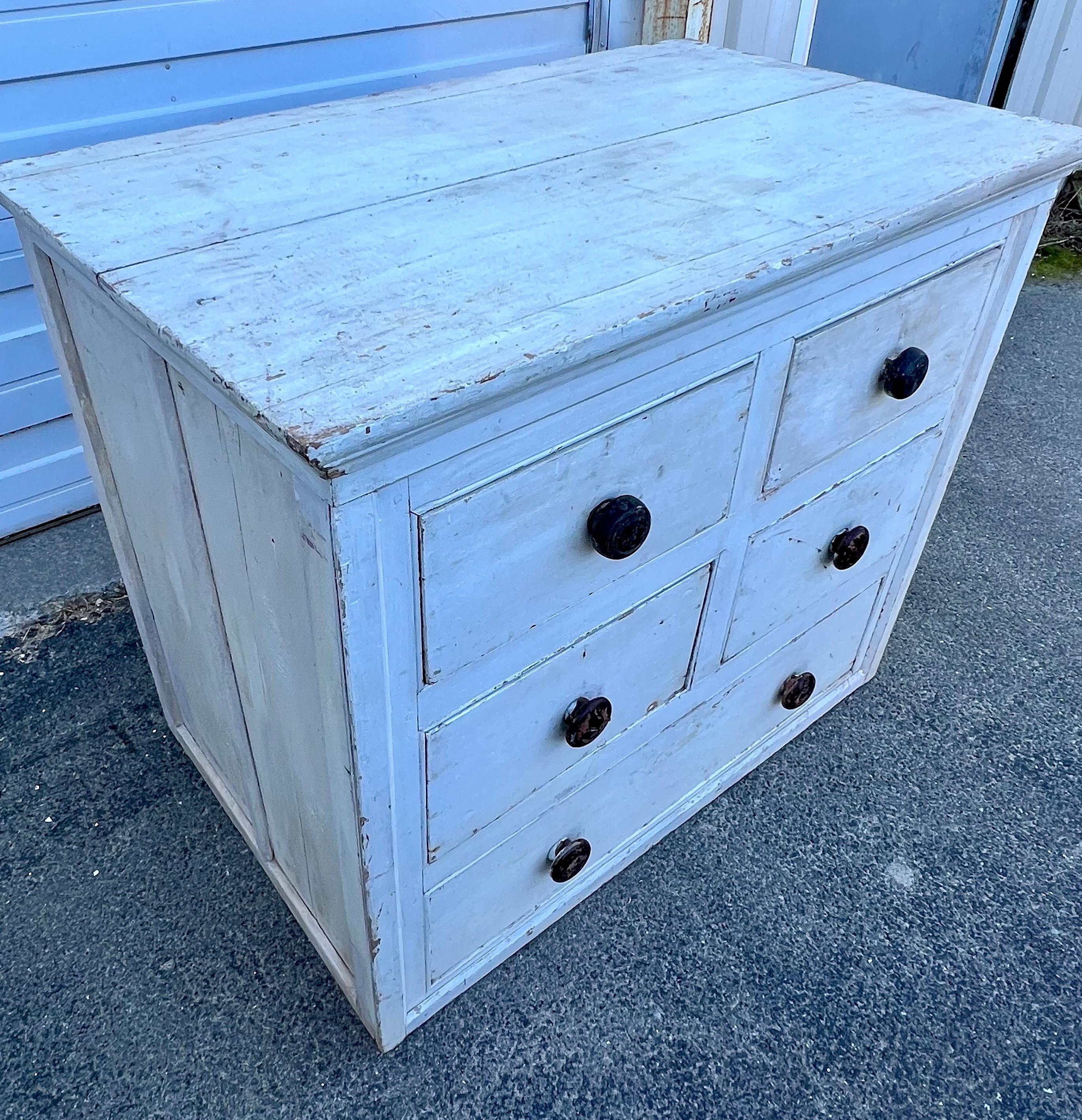 Canadian 19th Century White Painted Chest of Drawers For Sale