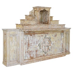 Antique 19th Century White Patinated French Wooden Altar
