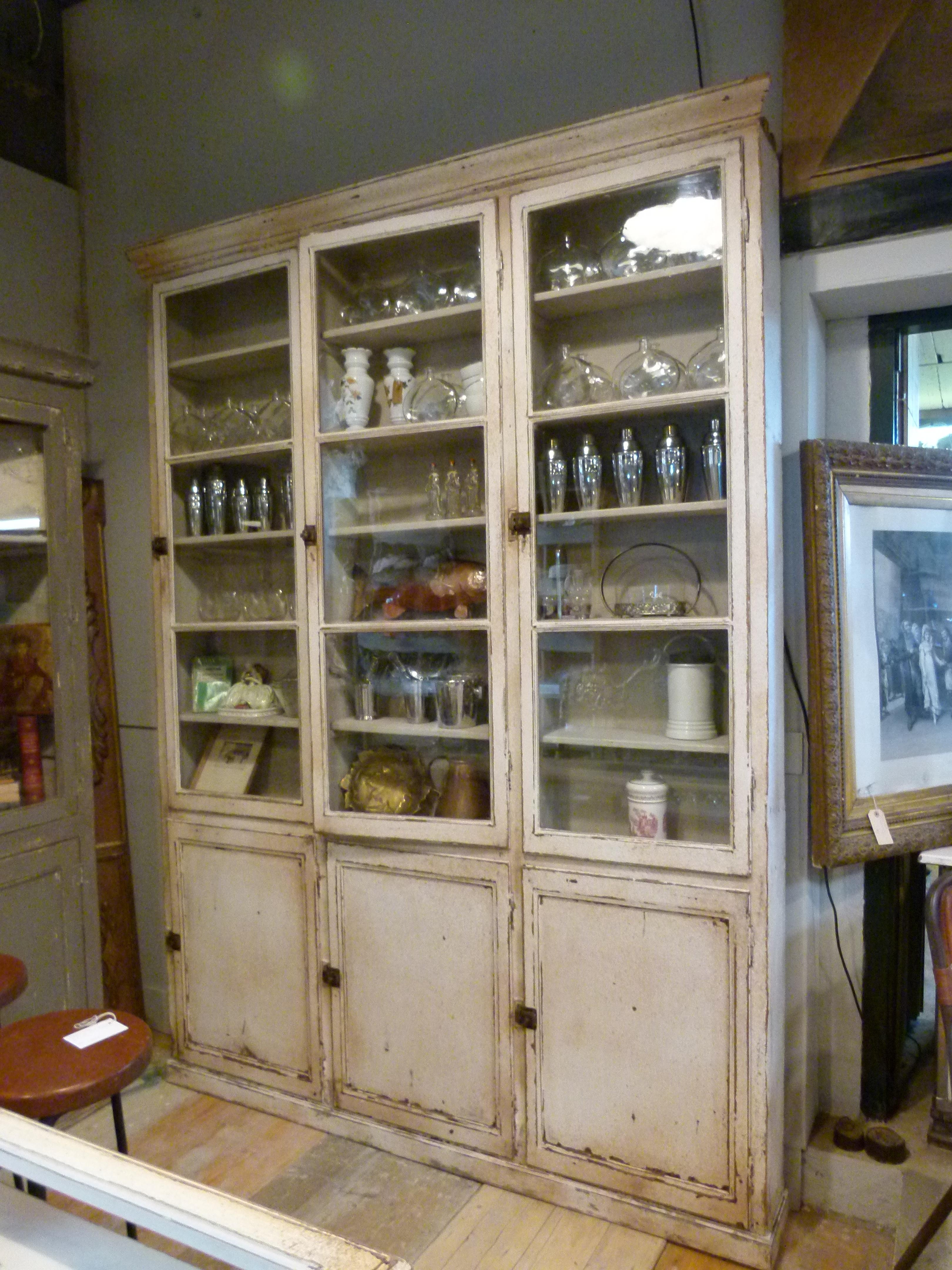 apothecary glass cabinet