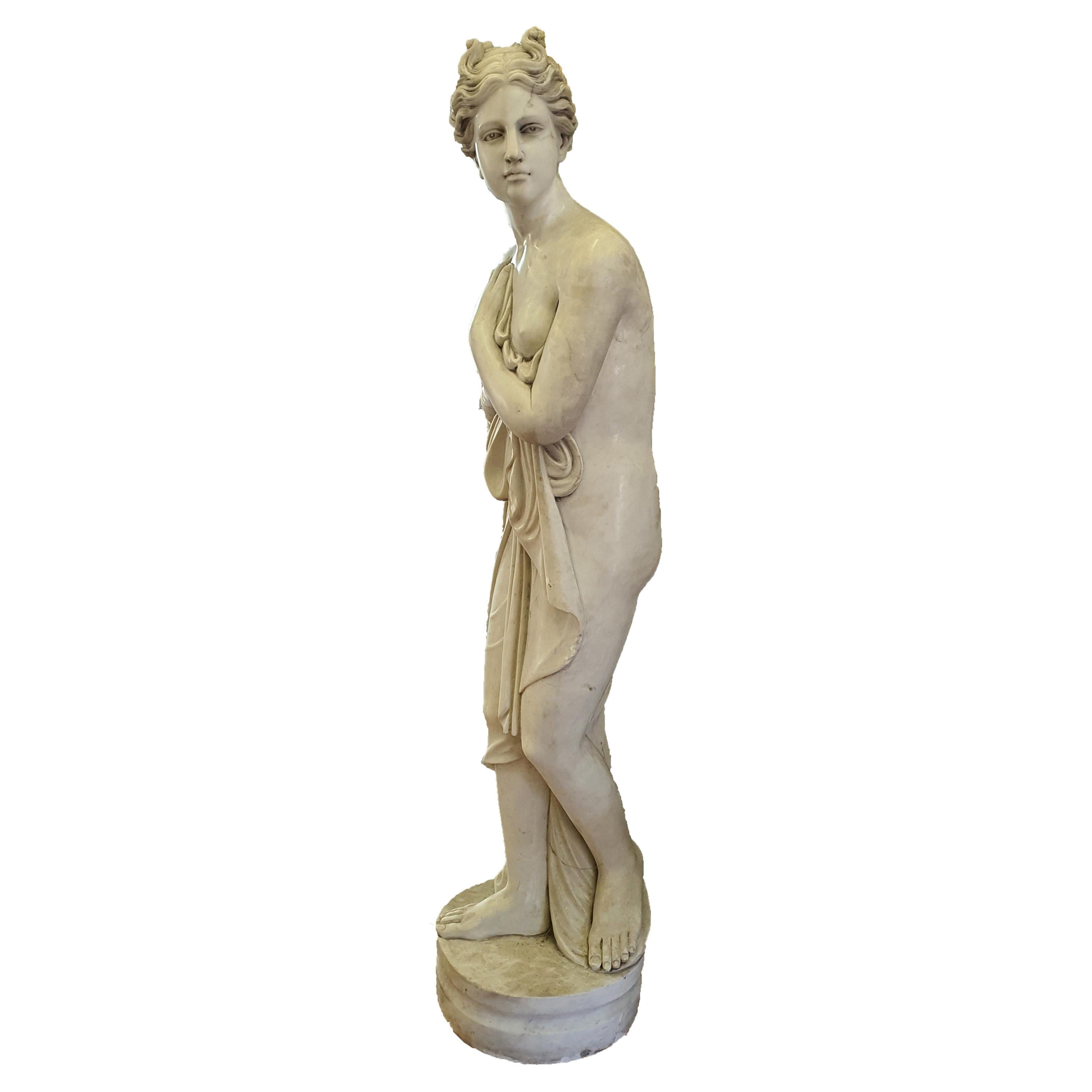 19th Century White Statuary Marble Sculpture Depicting Venus