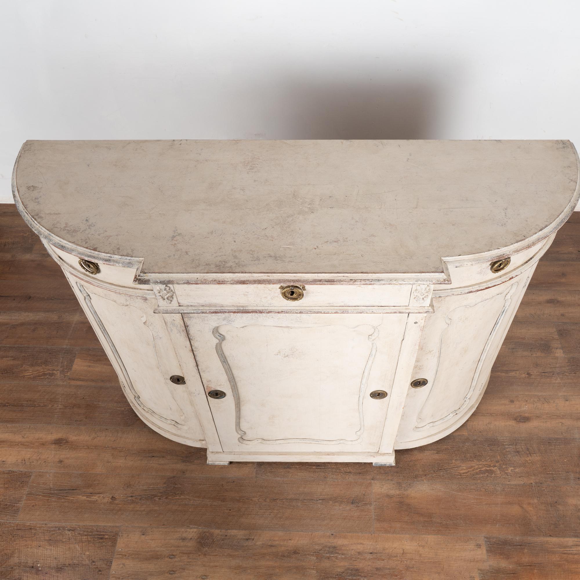 19th Century White Swedish Gustavian Sideboard Buffet For Sale 1