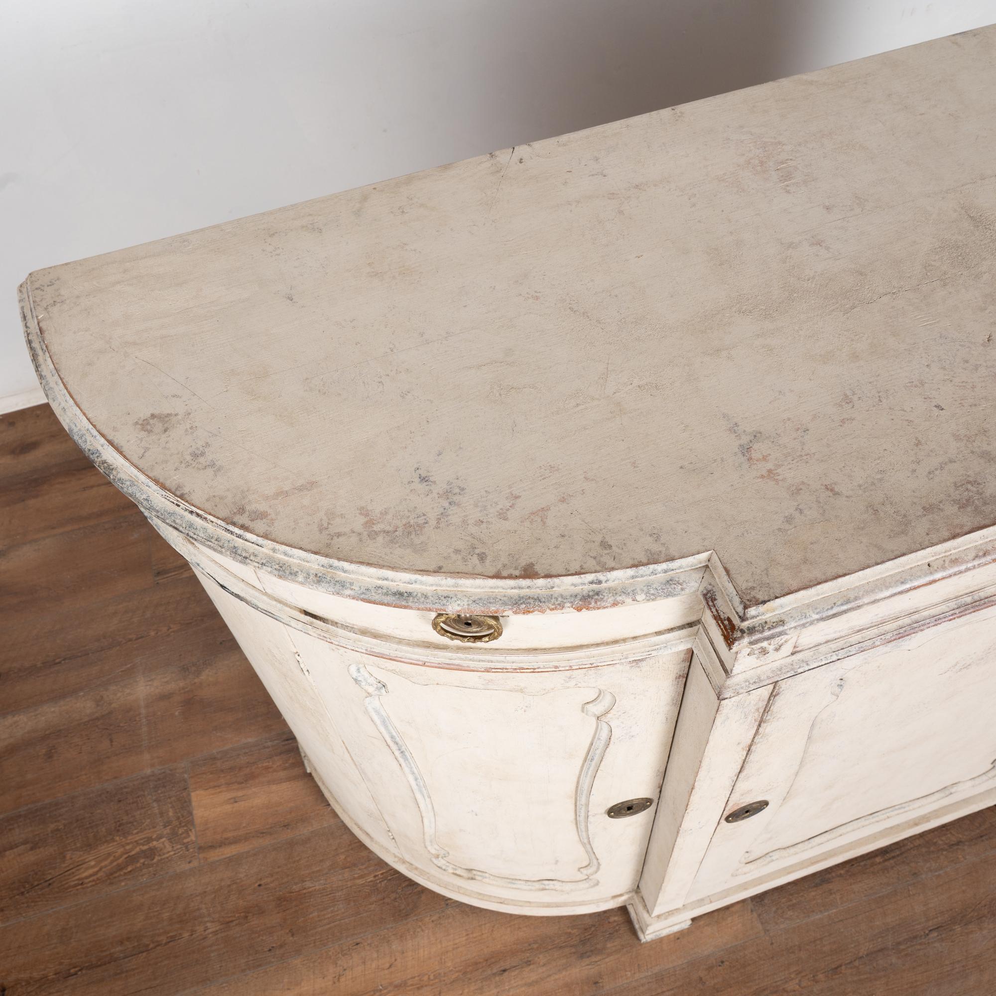 19th Century White Swedish Gustavian Sideboard Buffet For Sale 2