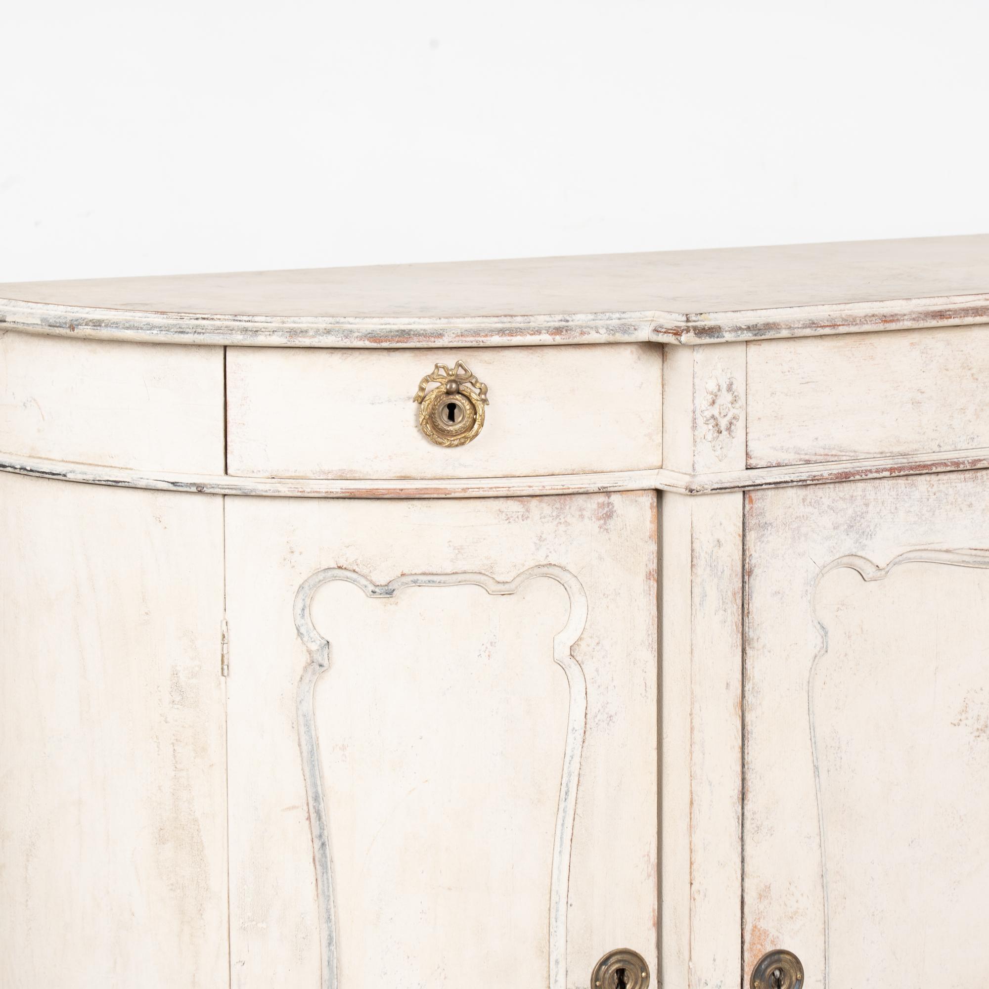 19th Century White Swedish Gustavian Sideboard Buffet For Sale 3