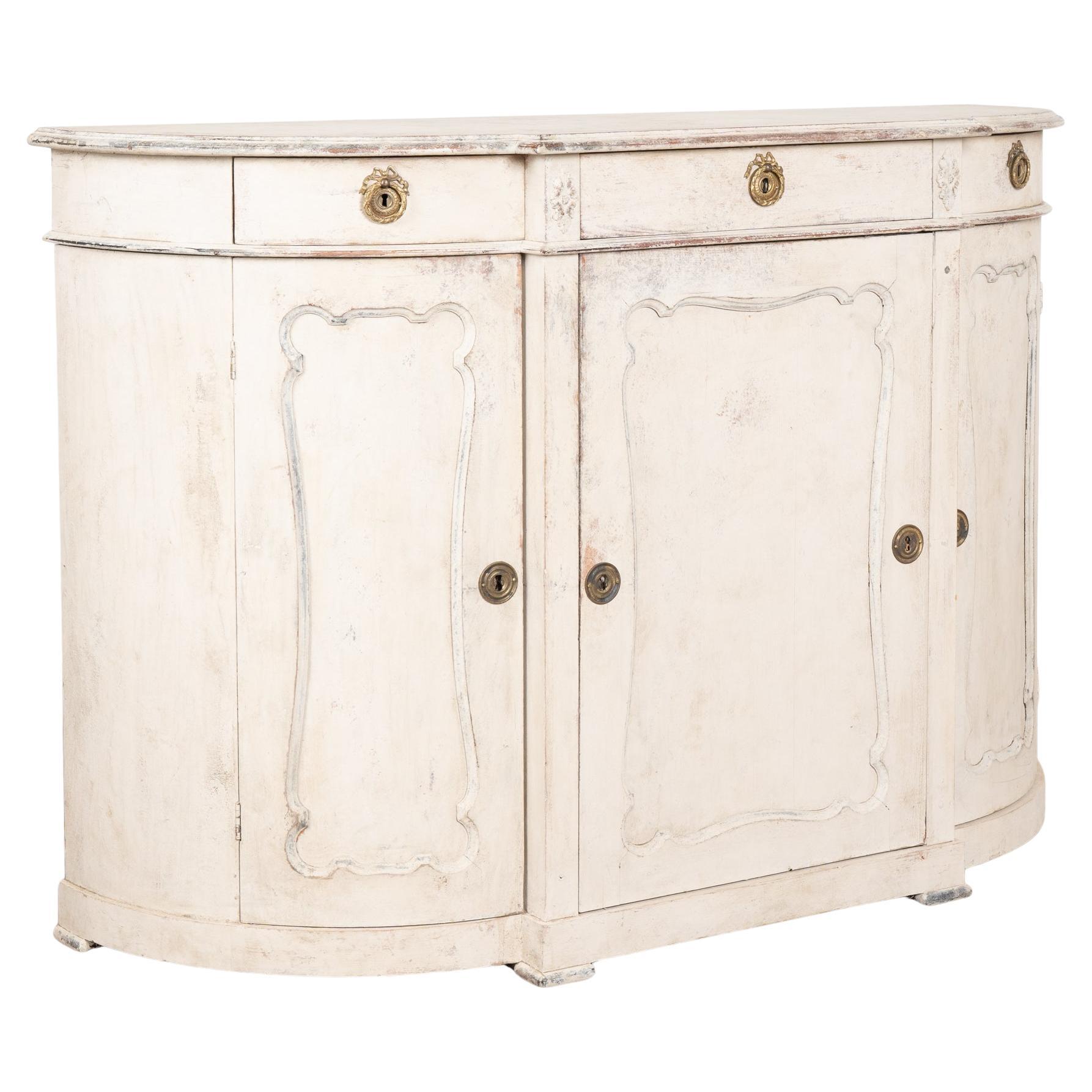 Buffet d'appoint gustavien suédois blanc du 19ème siècle