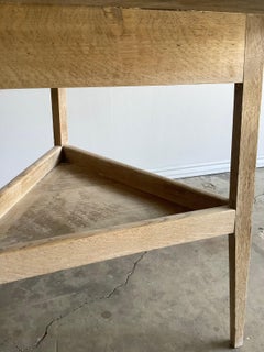 Table de cricket en chêne blanchi blanc du 19ème siècle
