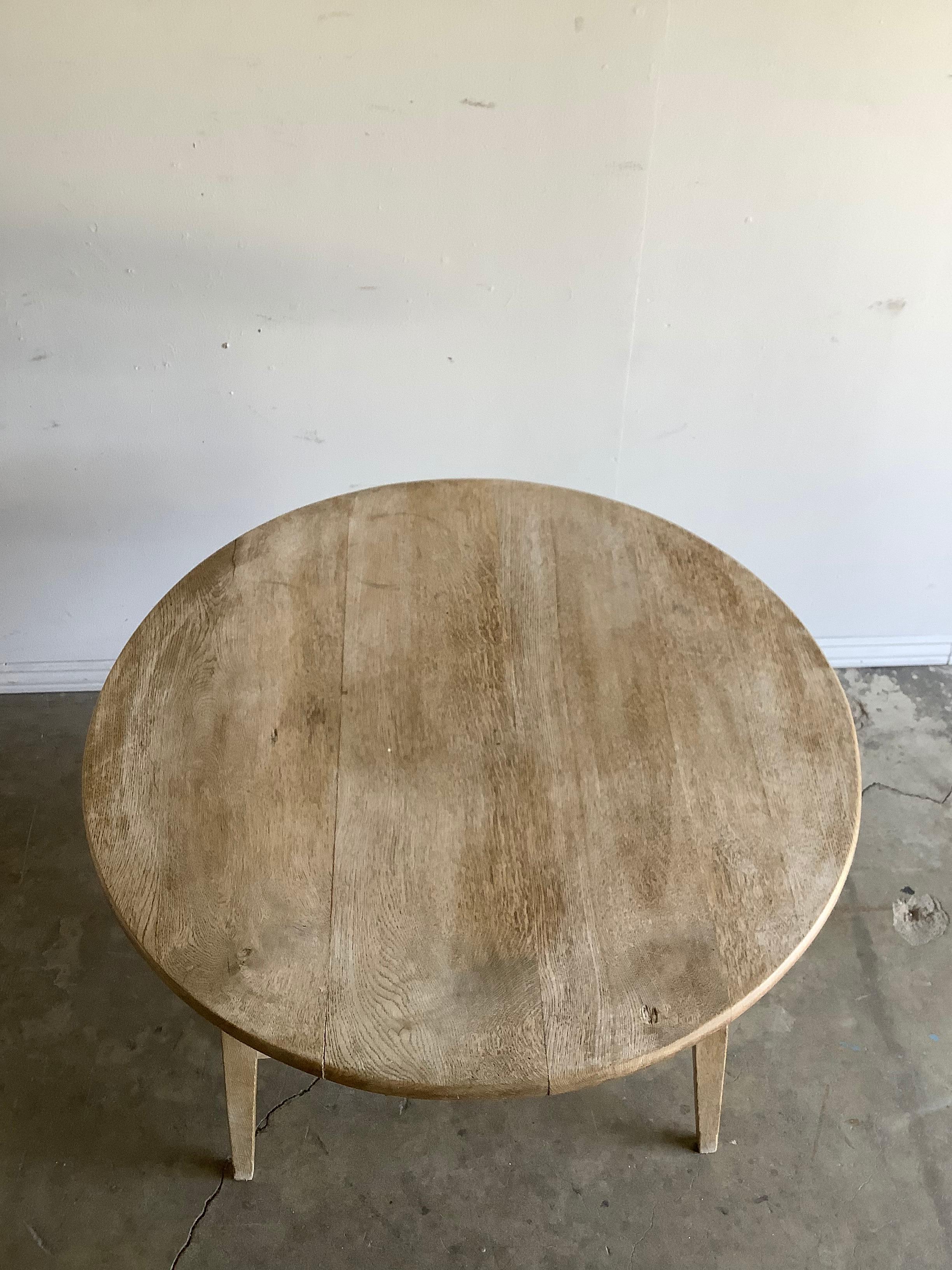 Wood 19th Century White Washed Oak Cricket Table
