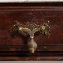 19th Century White Wood Victorian Console Table With Marble Top