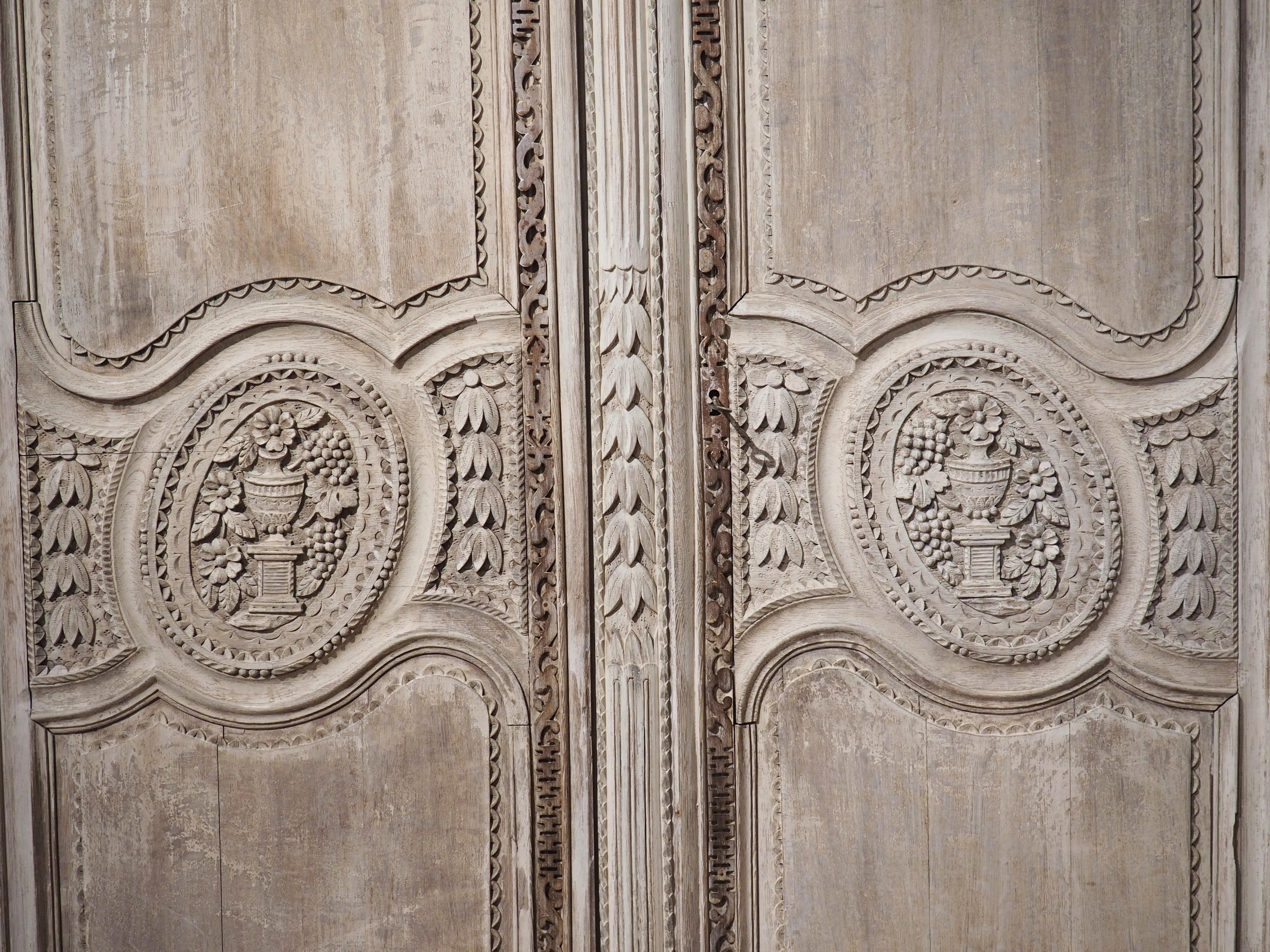 19th Century Whitewashed Oak Armoire from Normandy, France 3