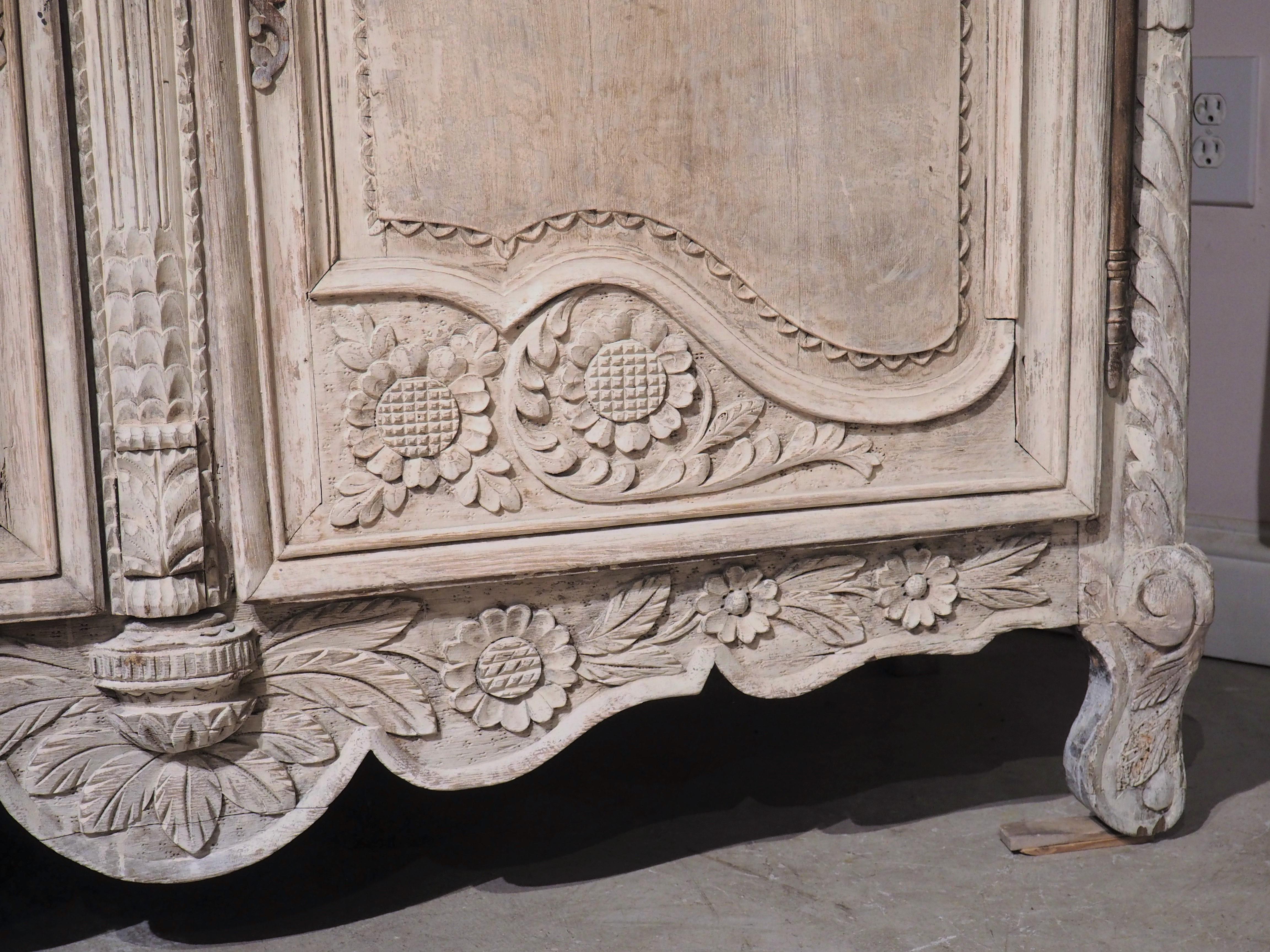 19th Century Whitewashed Oak Armoire from Normandy, France 5