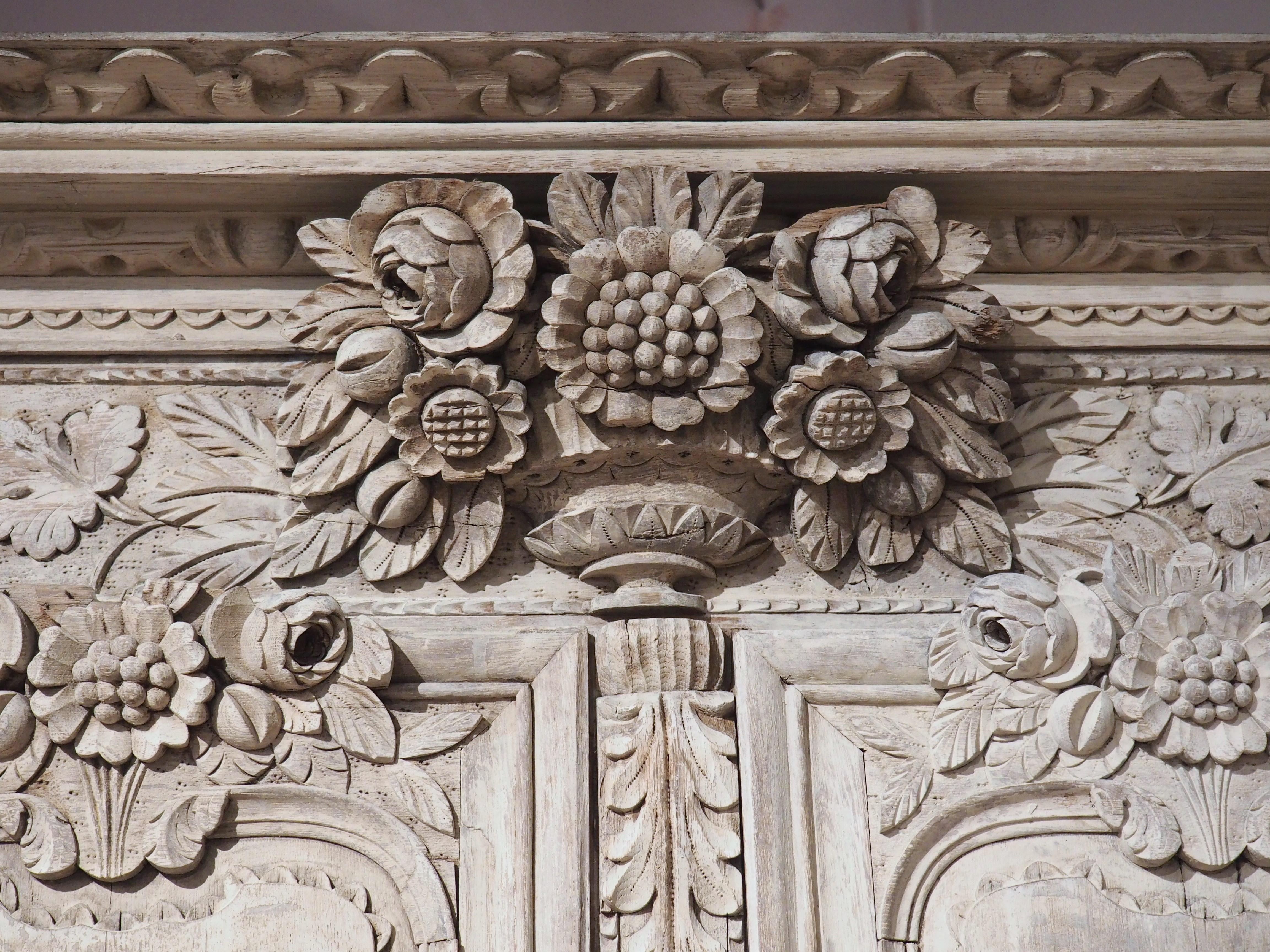 19th Century Whitewashed Oak Armoire from Normandy, France 8