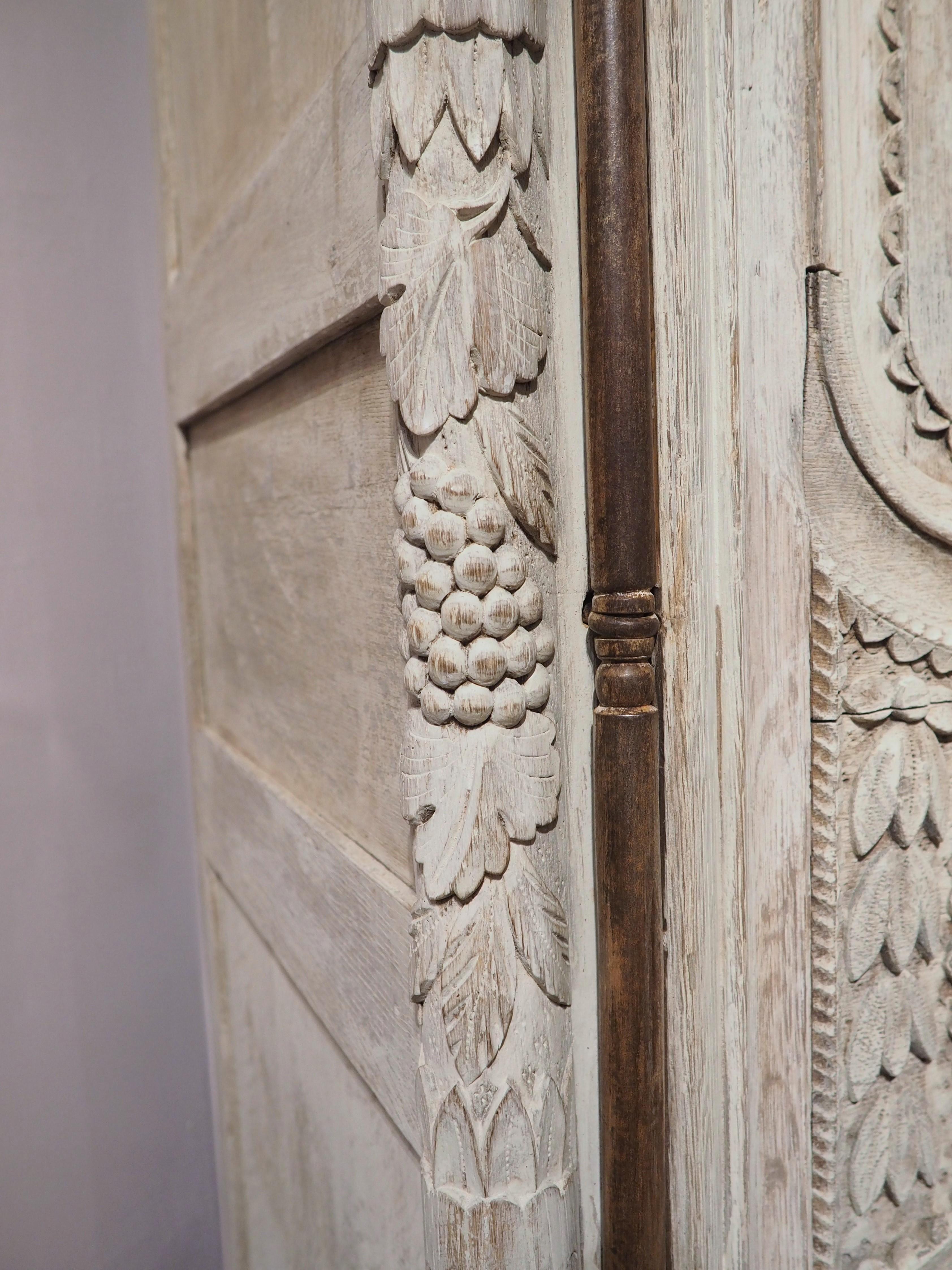 French 19th Century Whitewashed Oak Armoire from Normandy, France
