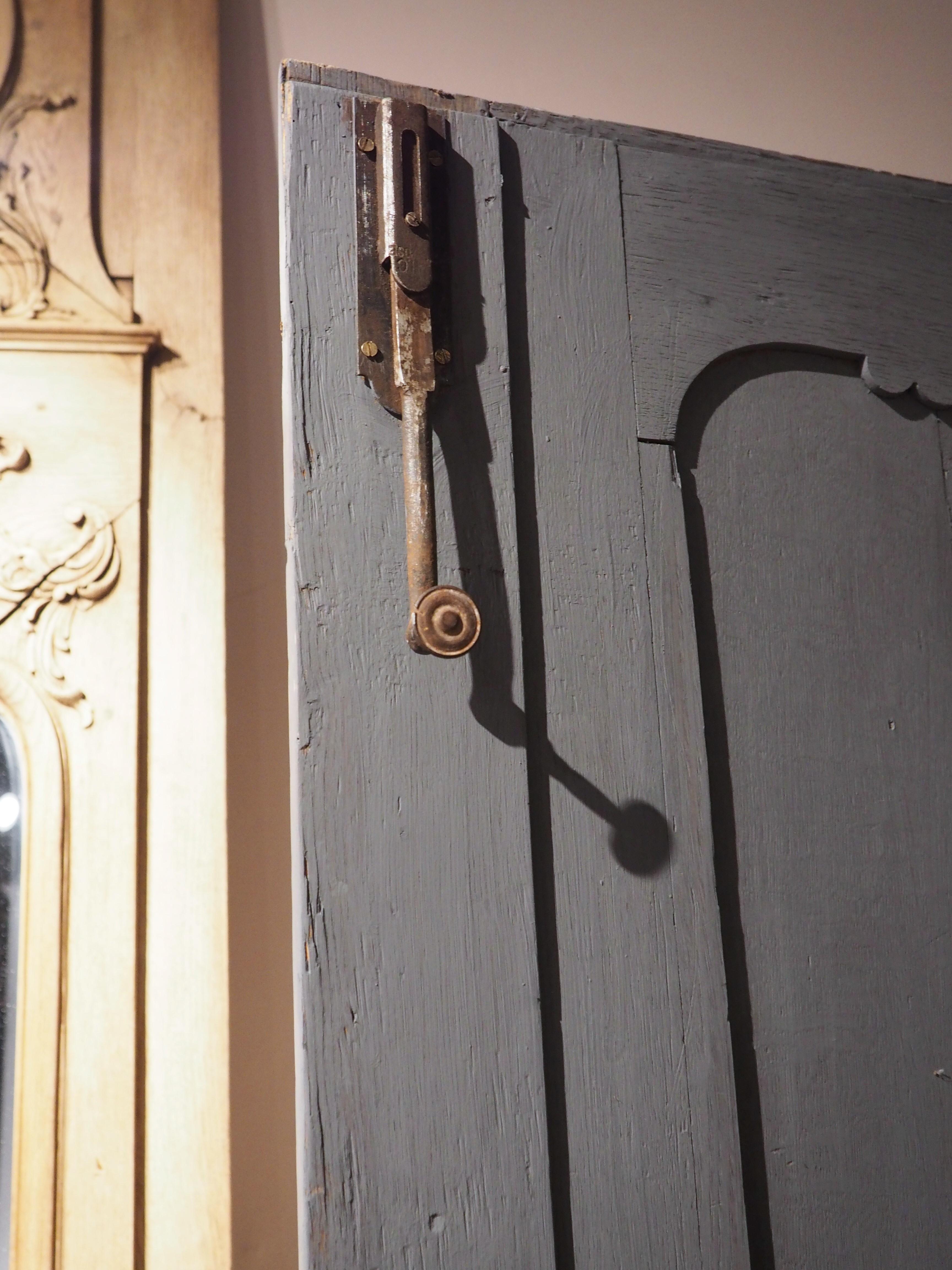 Iron 19th Century Whitewashed Oak Armoire from Normandy, France