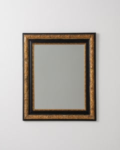19th Century Napoleon III Wicker Mirror, Dark Wood Frame, France