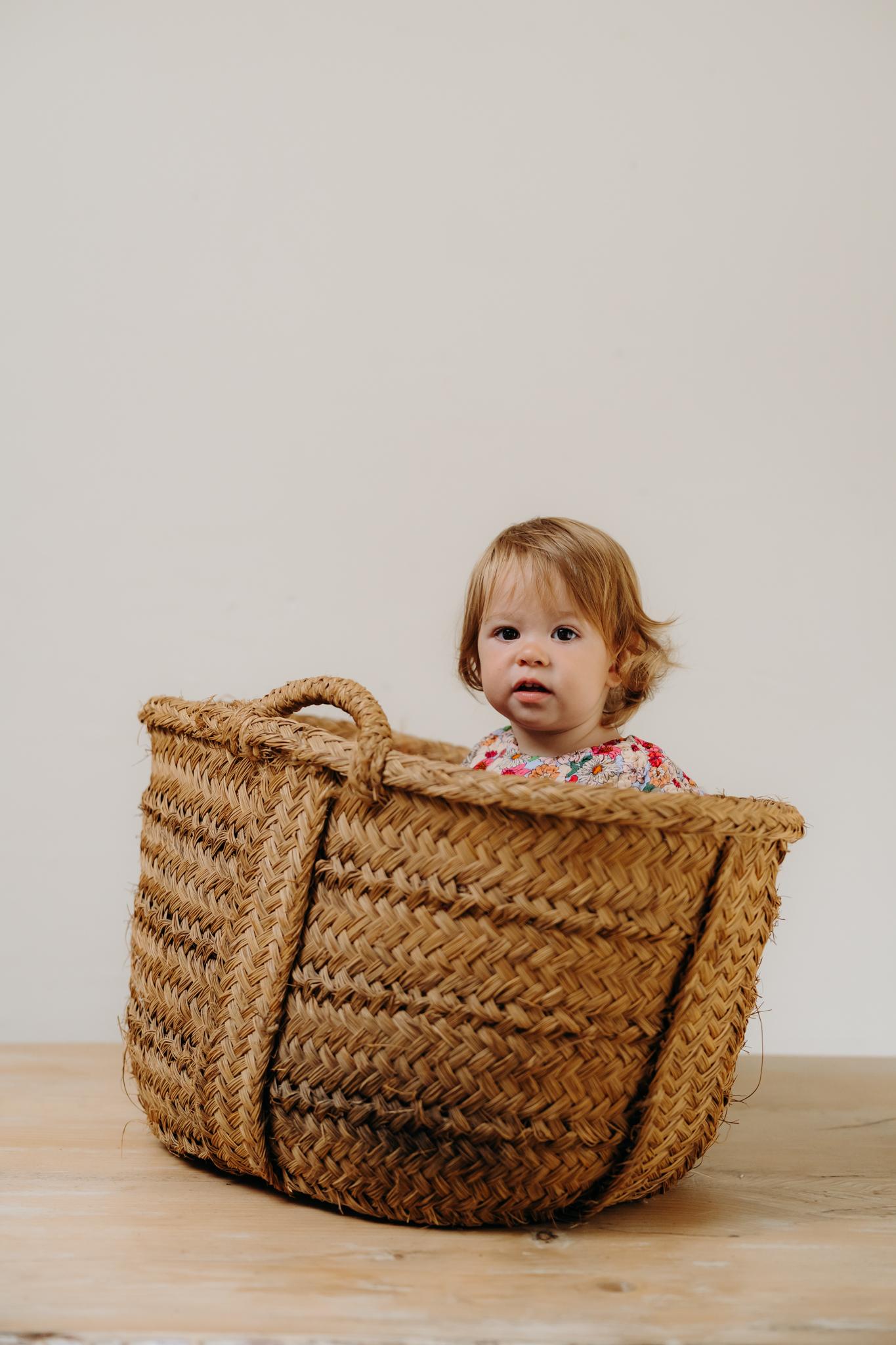 XIXe siècle Panier en osier tressé du 19ème siècle ... en vente