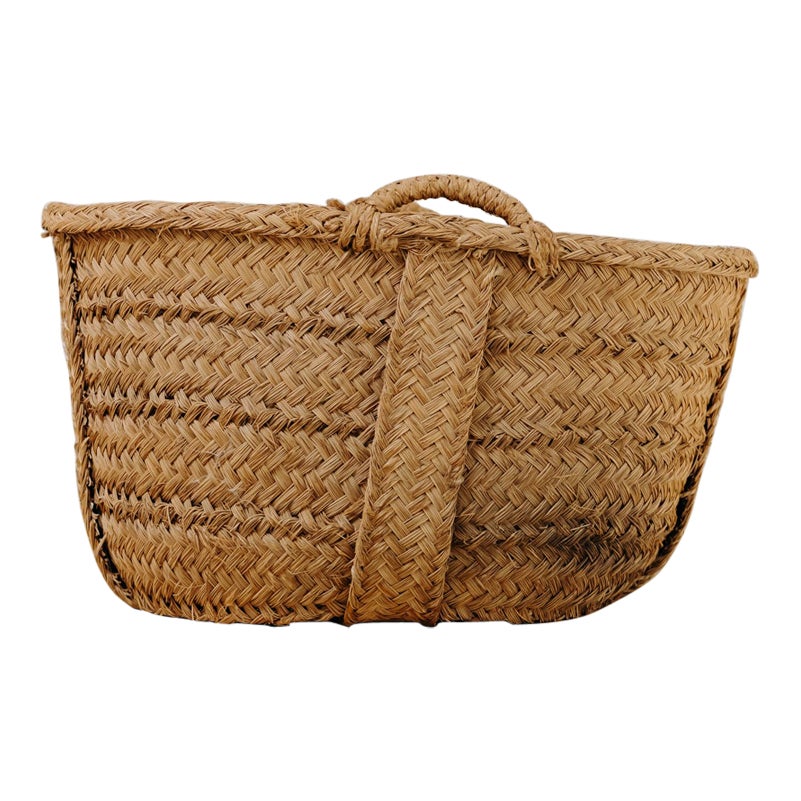 Panier en osier tressé du 19ème siècle ... en vente