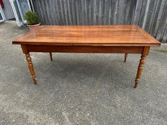 19th Century Wide Cherry Double Extending Dining Table