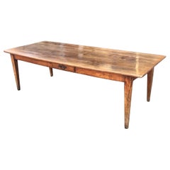 Antique 19th Century Wide Elm Farmhouse Table