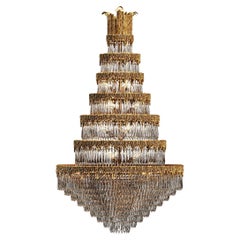 19th Century Wien Chandelier with 24 Lights in Antique Bronze and Crystal