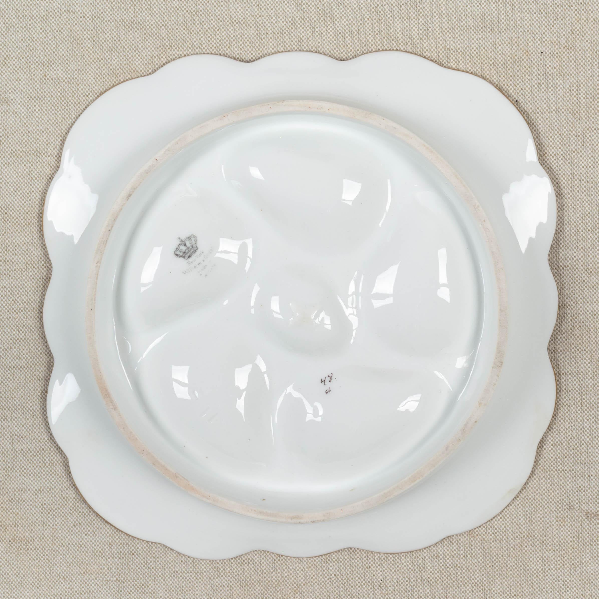 Pareja de Platos de Ostra de Porcelana Wilhelm & Graef del Siglo XIX en Bueno estado para la venta en Winter Park, FL