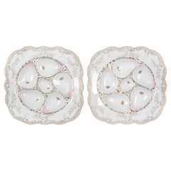 19th Century Wilhelm & Graef Porcelain Oyster Plate Pair