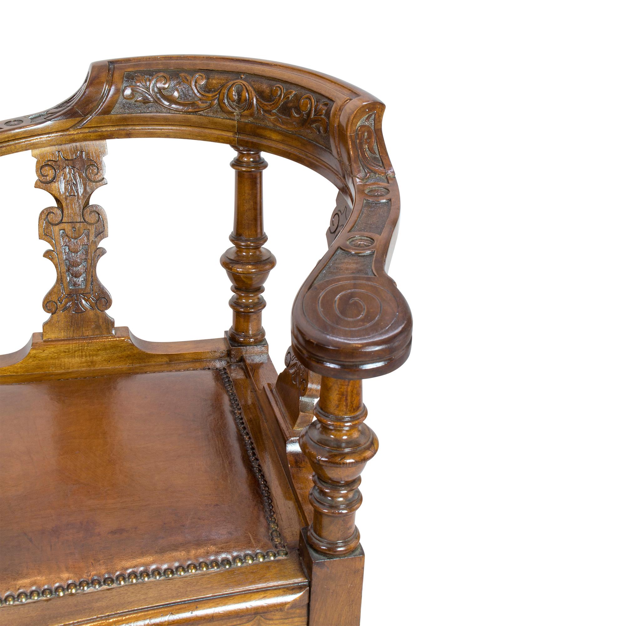 Other 19th Century Wilhelminian Walnut Corner Chair For Sale