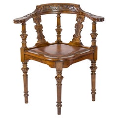 19th Century Wilhelminian Walnut Corner Chair