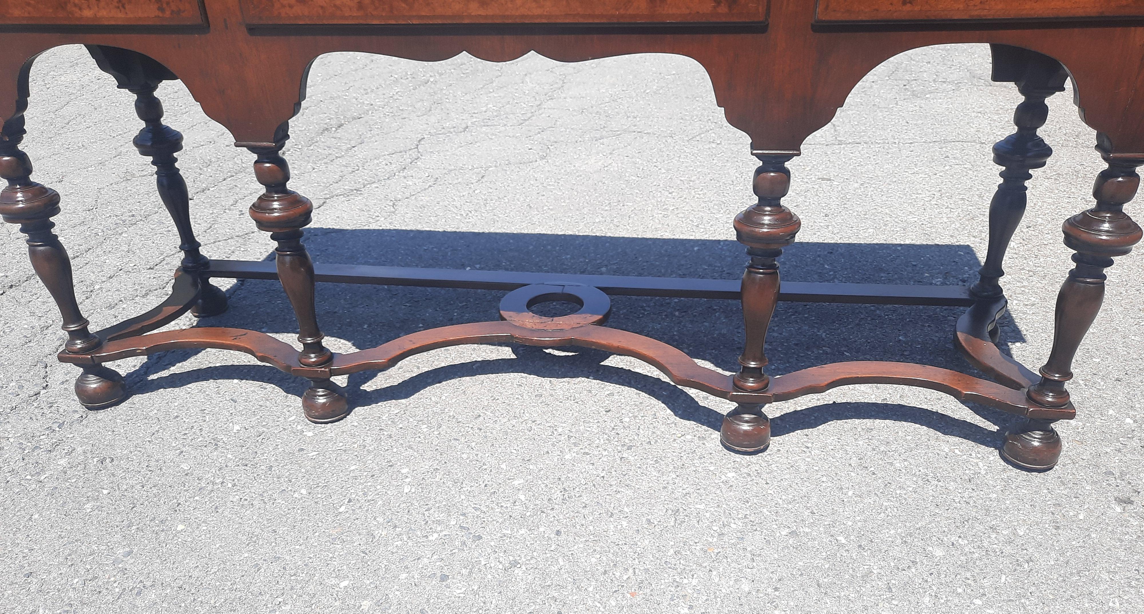 19th Century William and Mary Burl Walnut Banded Sideboard Credenza Buffet 3