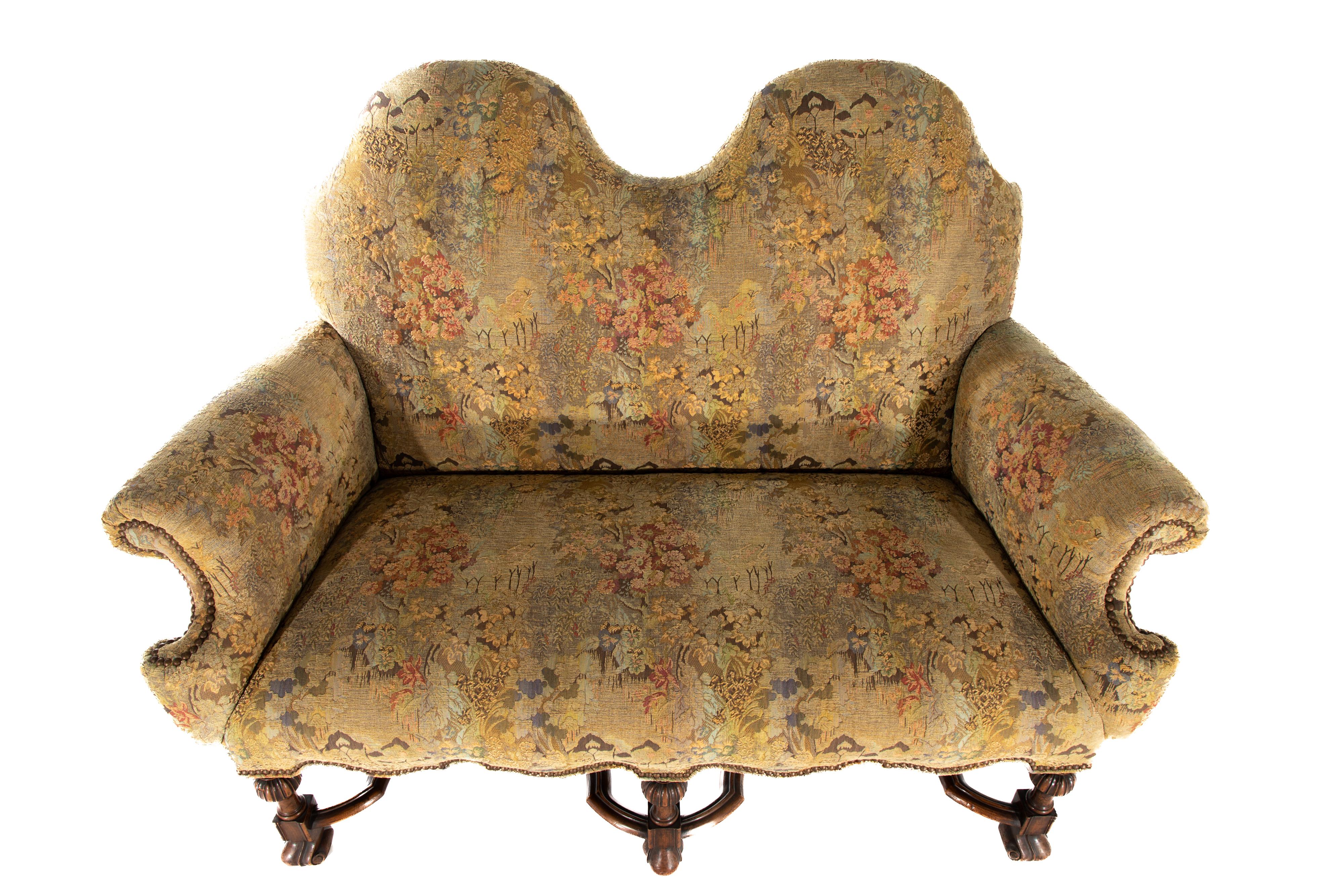19th Century William and Mary Style English Settee For Sale 3