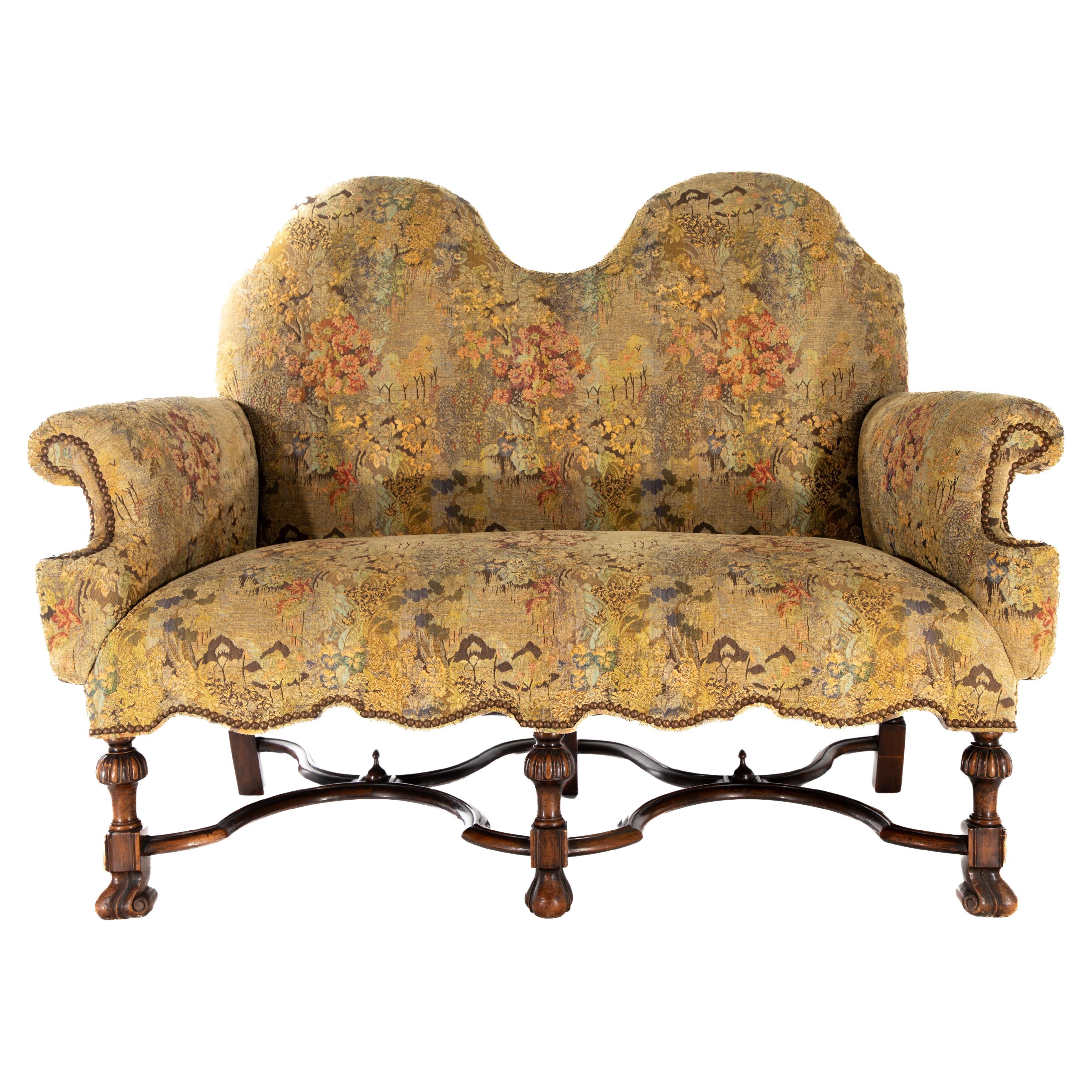 19th Century William and Mary Style English Settee For Sale