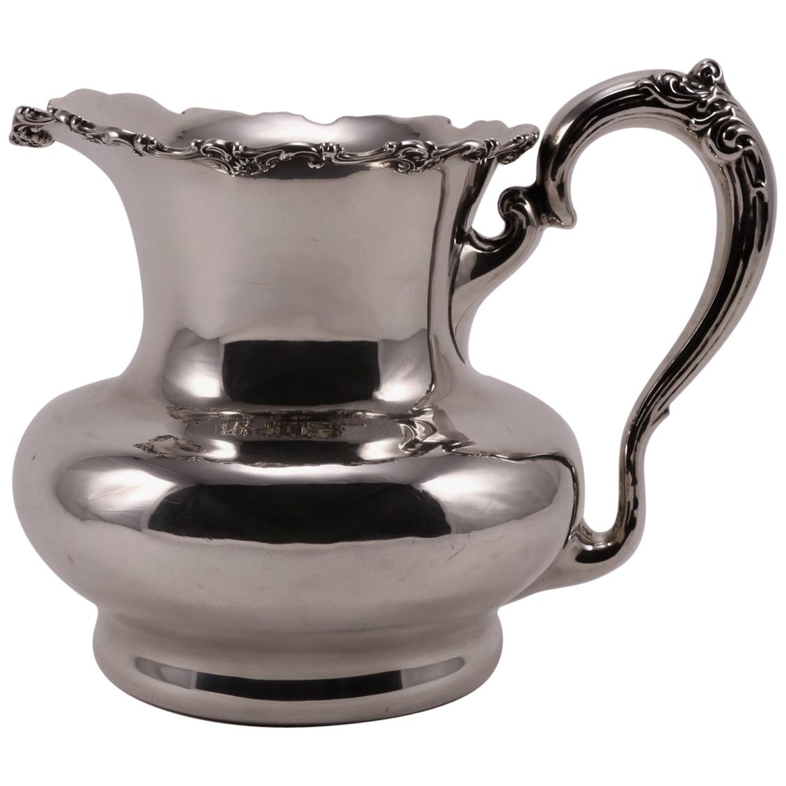19th Century William Gale Sterling Silver Floral Jug, 1890 For Sale