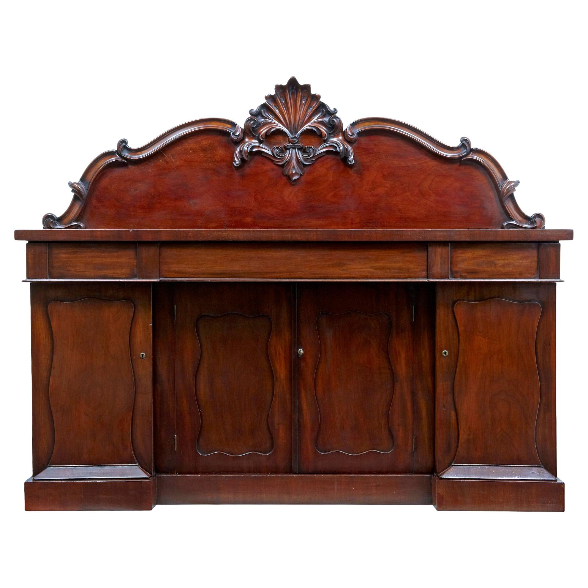 19th century William IV carved mahogany sideboard
