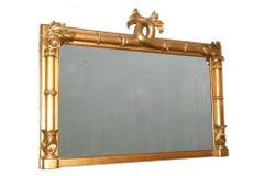 Espejo rectangular grande inglés del siglo XIX William IV