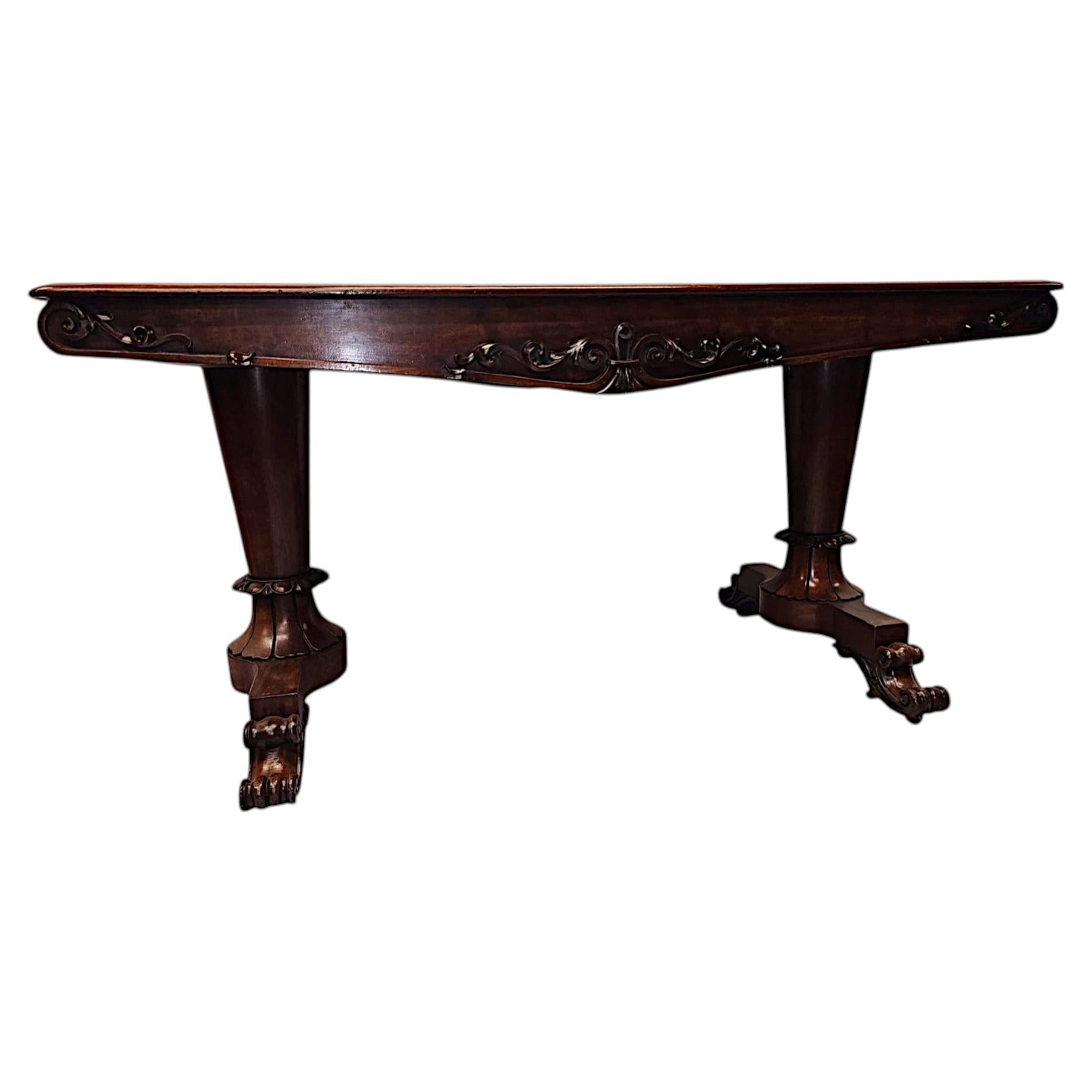 19th Century William IV Irish Library Table Attributed To Williams and Gibton For Sale