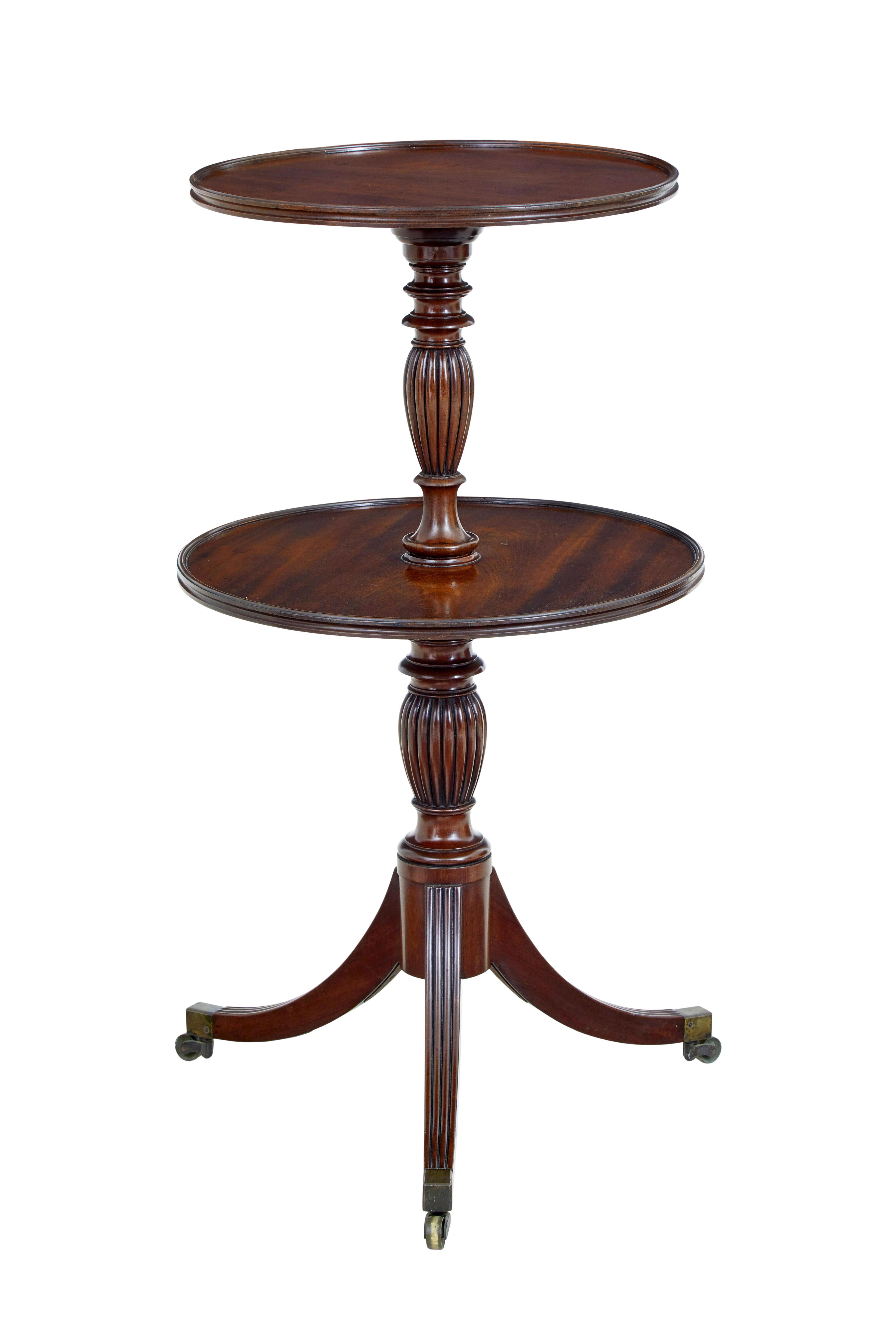 19th Century 19th century William IV mahogany 2 tier circular serving table For Sale