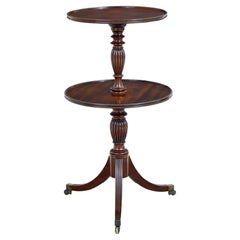 Antique 19th century William IV mahogany 2 tier circular serving table