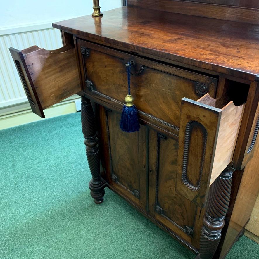 Mid-19th Century 19th Century William IV Mahogany Chiffonier with Two Hidden Drawer Slides