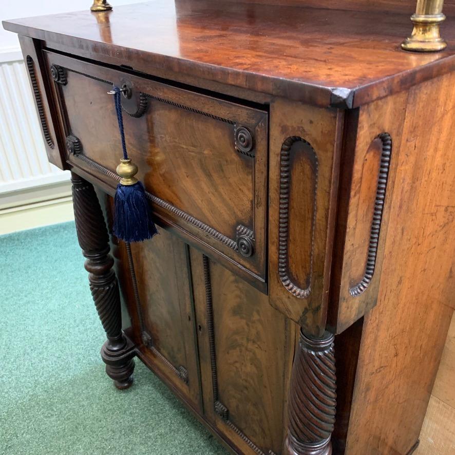 19th Century William IV Mahogany Chiffonier with Two Hidden Drawer Slides 3